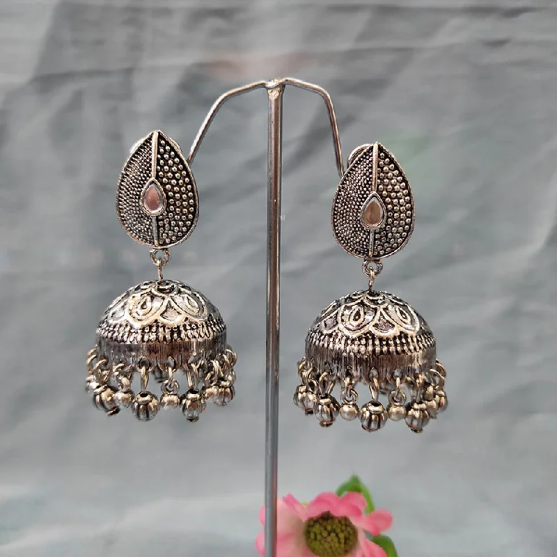 women’s delicate earrings-Darshana Jewels Oxidised  Plated Jhumki Earrings