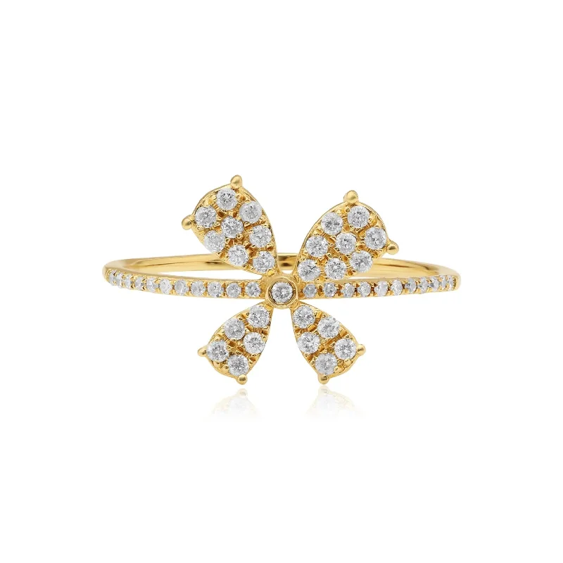 women’s floral engagement ring-Flower Pavè Diamond Ring