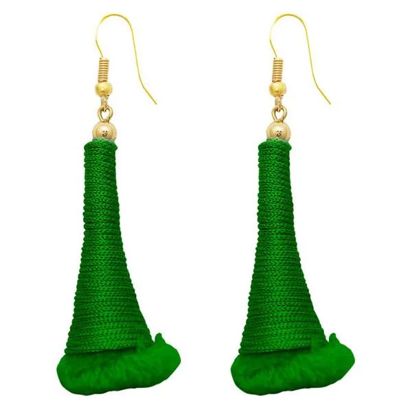 women’s drop earrings for women-The99Jewel Gold Plated Green Thread Earrings - 1308318F