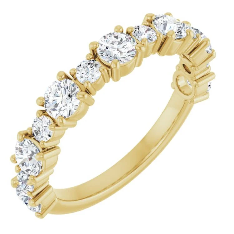 women’s halo engagement ring-14K Yellow 3.4 mm Round Anniversary Band Mounting