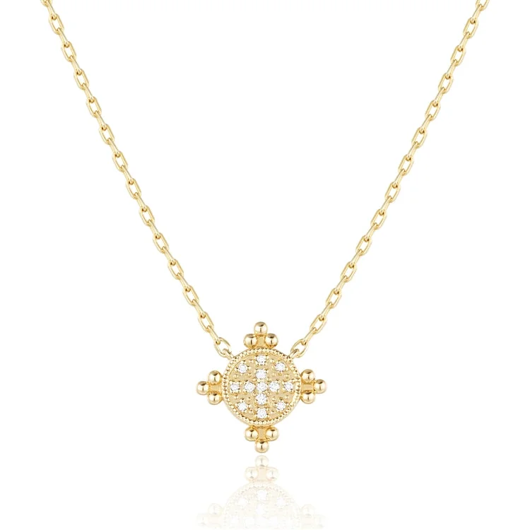 women’s gold necklace-Luvente 14k Diamond Necklace n03275