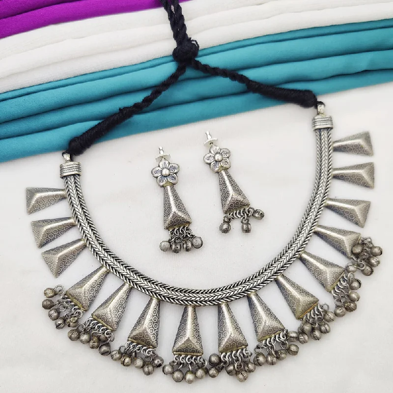 women’s designer necklace-Fancyla Oxidised Plated Necklace Set