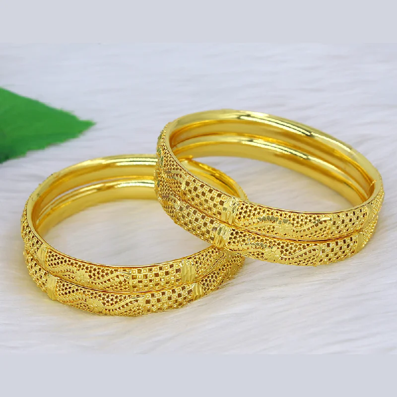 women’s sapphire bracelet-Mahavir Dye Gold Plating Bangles Set