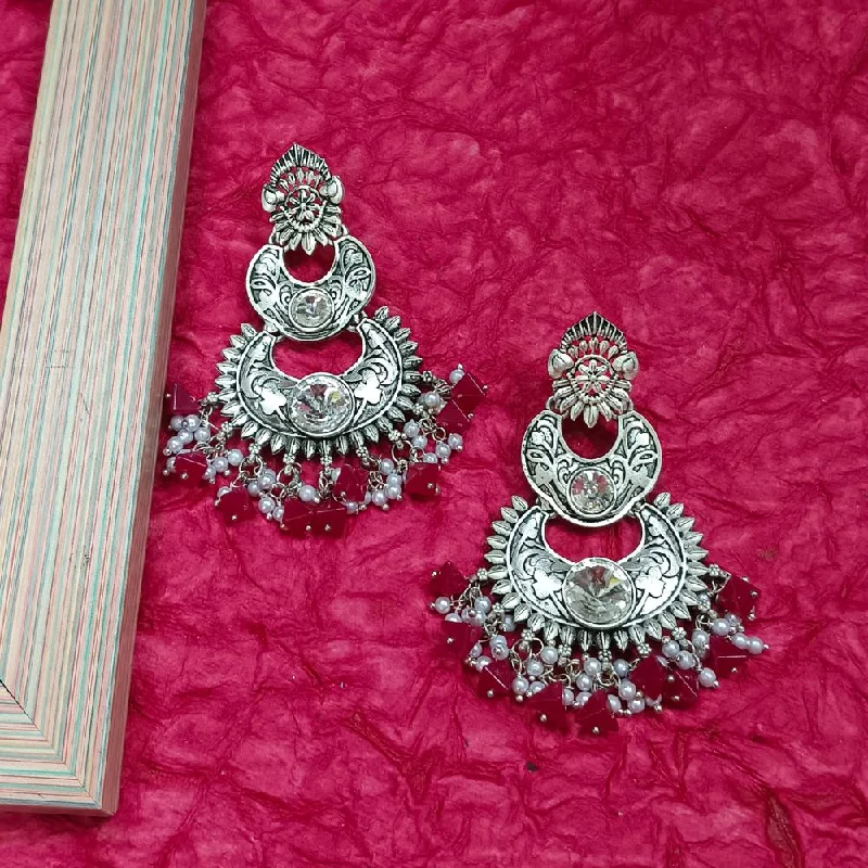 women’s hoop earrings for women-Darshana Jewels Crystal Stone Silver Plated Dangler Earrings