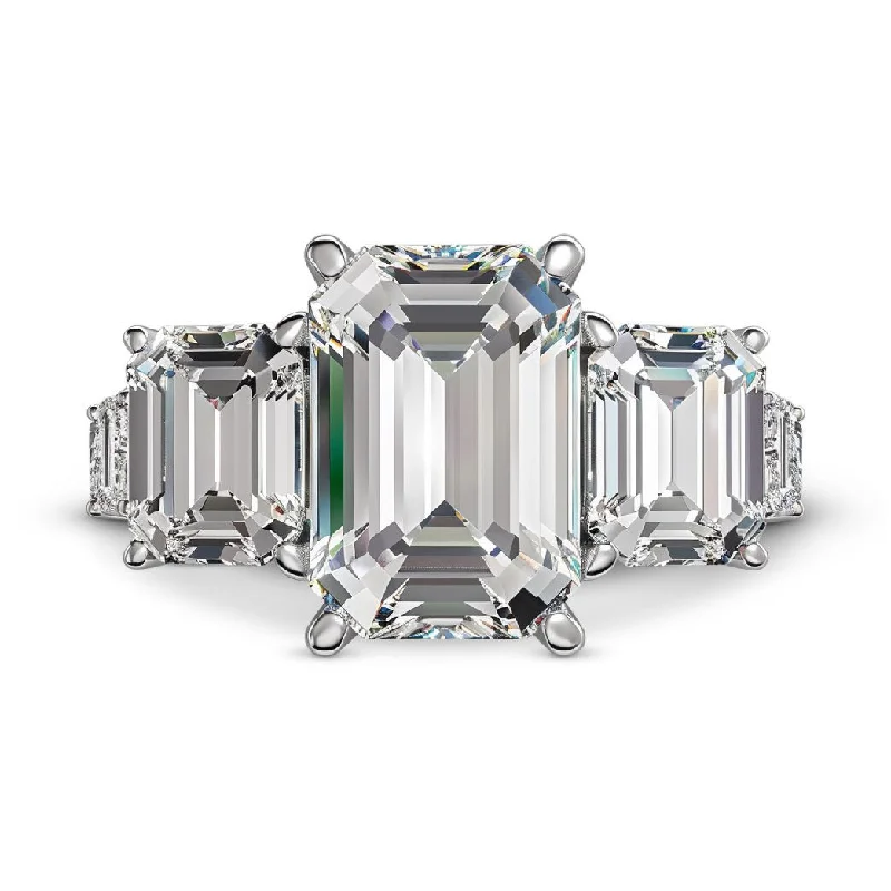 women’s classic diamond engagement ring-Emerald Cut White Diamond Ring