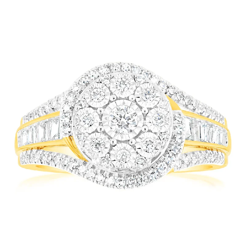 women’s platinum solitaire engagement ring-Luminesce Lab Grown 1/2Carat Diamond Ring in 9ct Yellow Gold