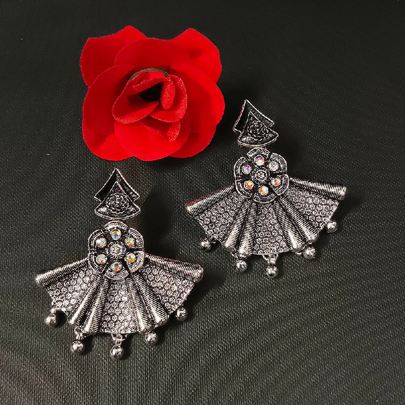 women’s halo earrings-Darshana Jewels Oxidised Plated Dangler Earrings