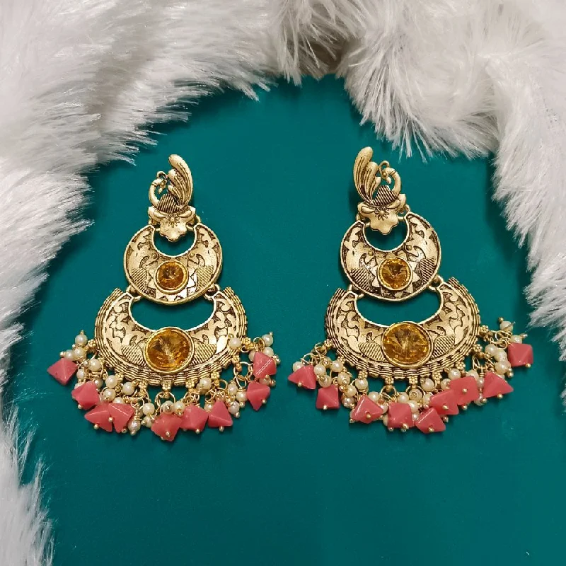 women’s gold diamond earrings-Darshana Jewels Crystal Stone Gold Plated Dangler Earrings