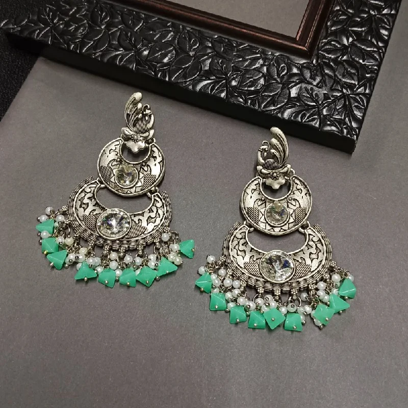 women’s long drop earrings-Darshana Jewels Crystal Stone Silver Plated Dangler Earrings