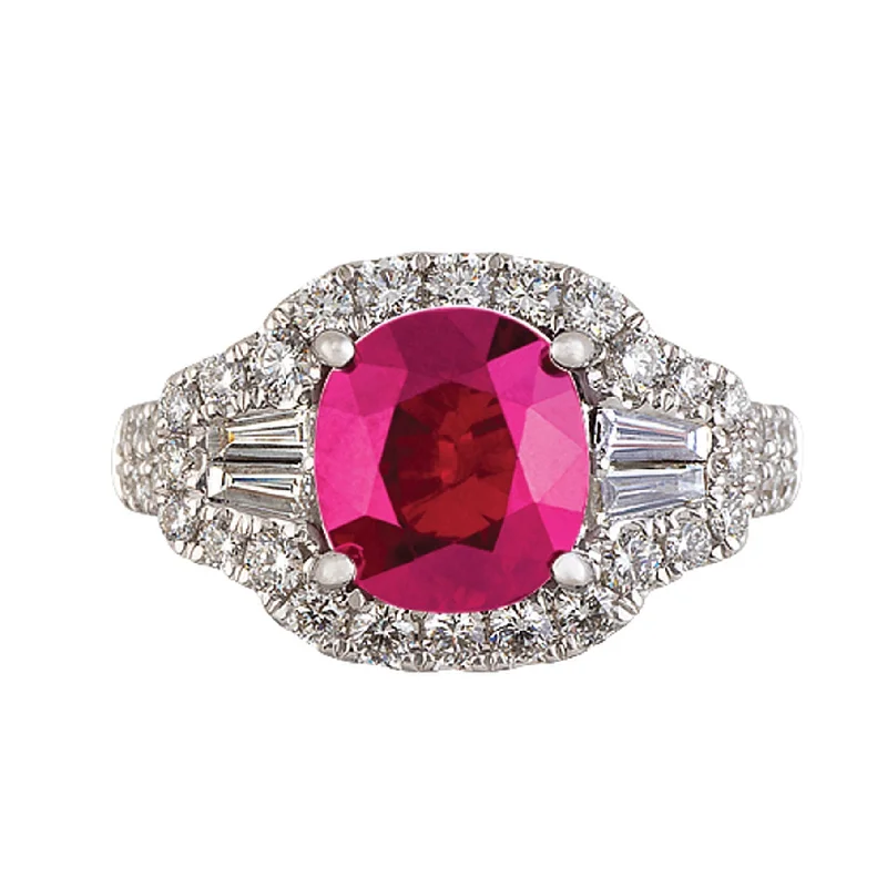 women’s promise engagement ring-Ruby and Diamond Ring