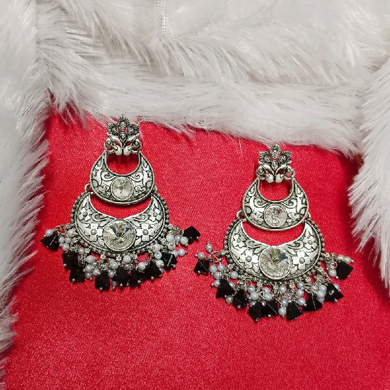 women’s crystal drop earrings-Darshana Jewels Crystal Stone Silver Plated Dangler Earrings