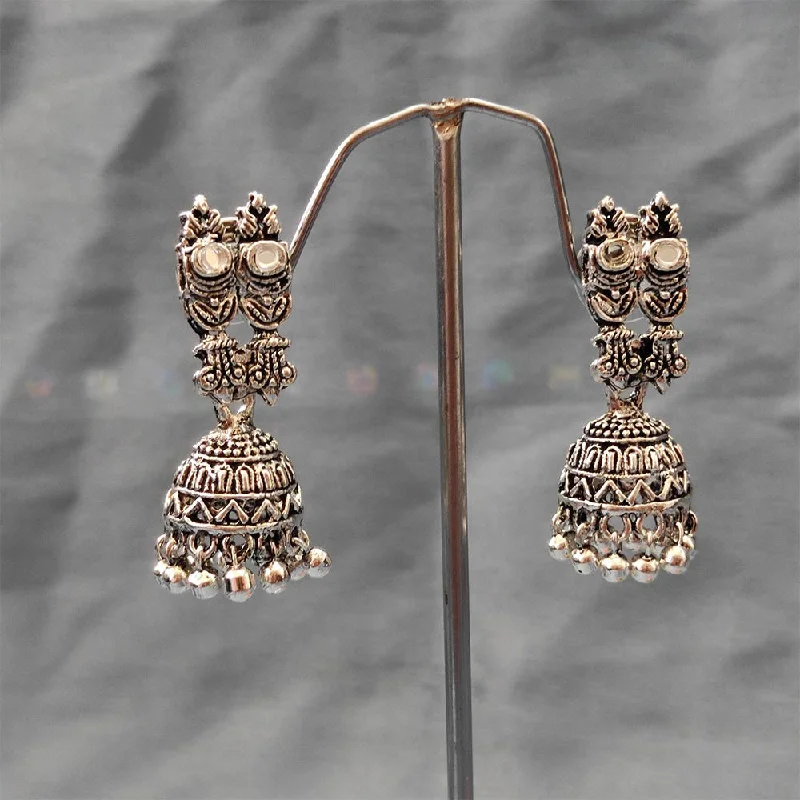 women’s classy earrings-Darshana Jewels Oxidised  Plated Jhumki Earrings