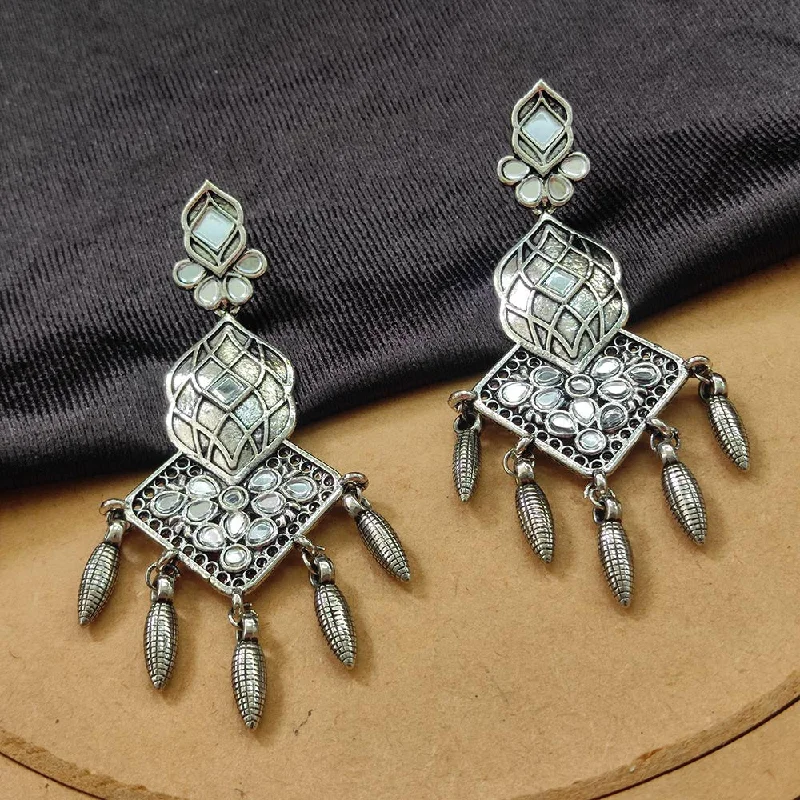 women’s designer earrings-Darshana Jewels Oxidised  Plated Dangler Earrings