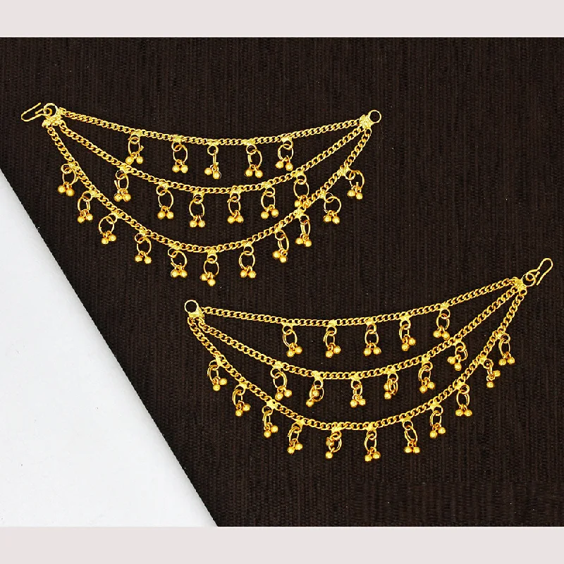 women’s hoop gold earrings-Mahavir Gold Plated Kanchain Earrings