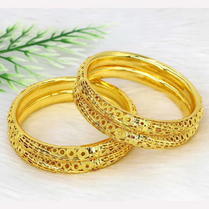 women’s gemstone bangle-Mahavir Dye Gold Plating Bangles Set