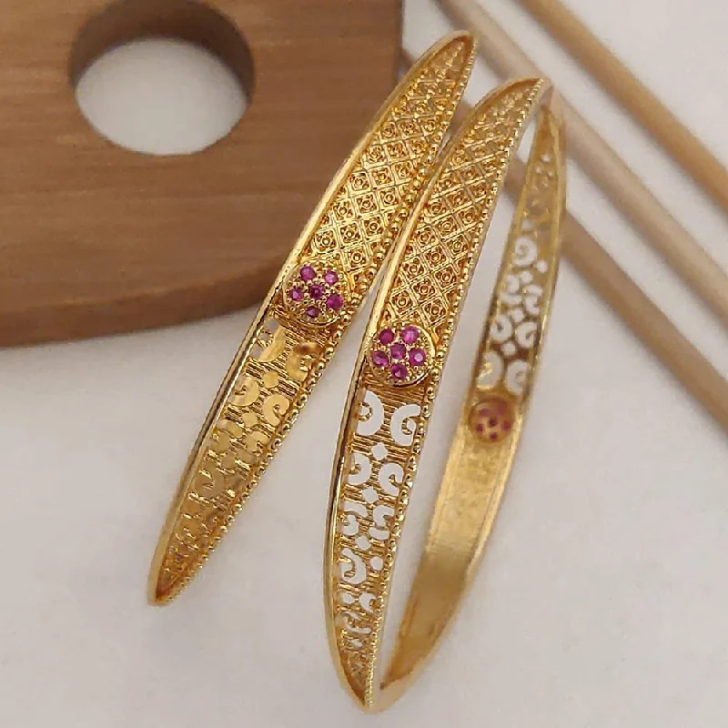 women’s hand-made bracelet-H K Fashion Gold Plated Bangle Set