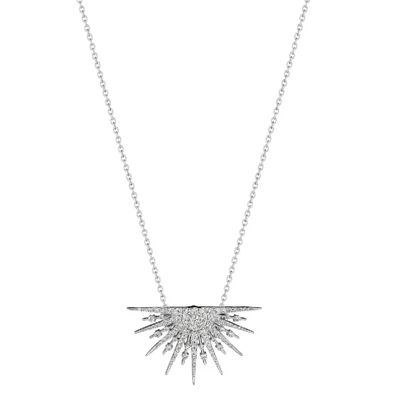 women’s adjustable necklace-Petite Half Starburst Necklace