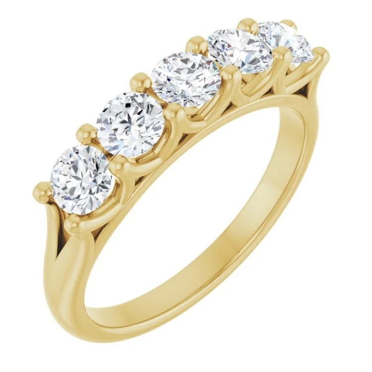 women’s birthstone ring-14K Yellow 1 CTW Lab-Grown Diamond Anniversary Band