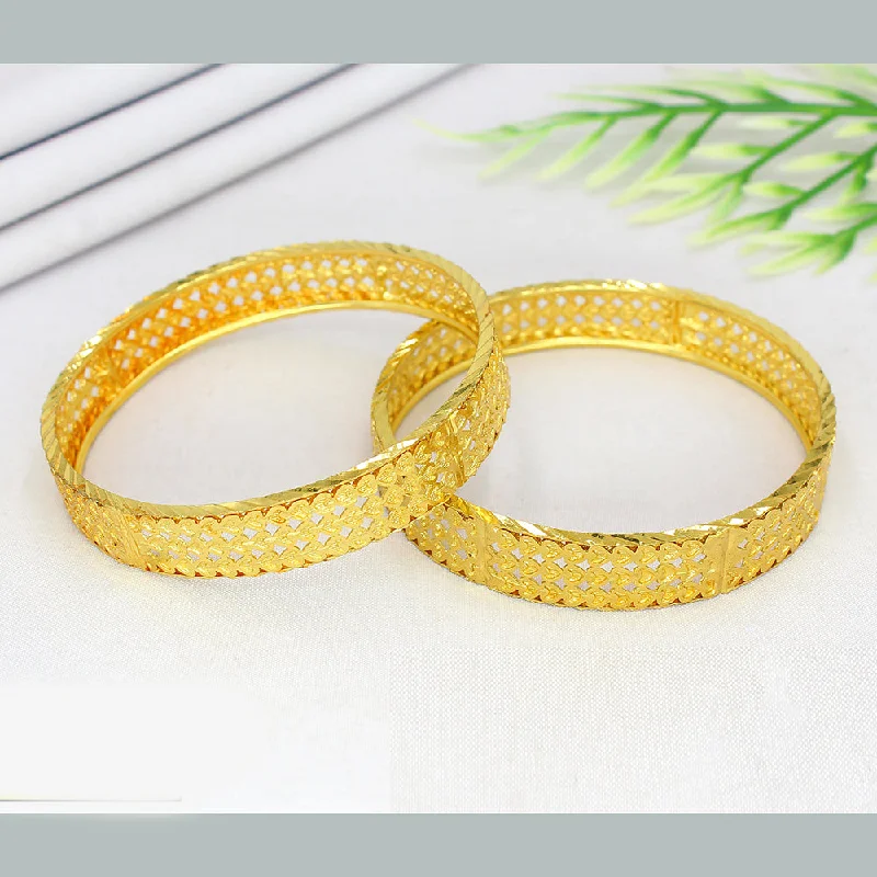 women’s crystal bangles-Mahavir Forming Gold Bangle Set