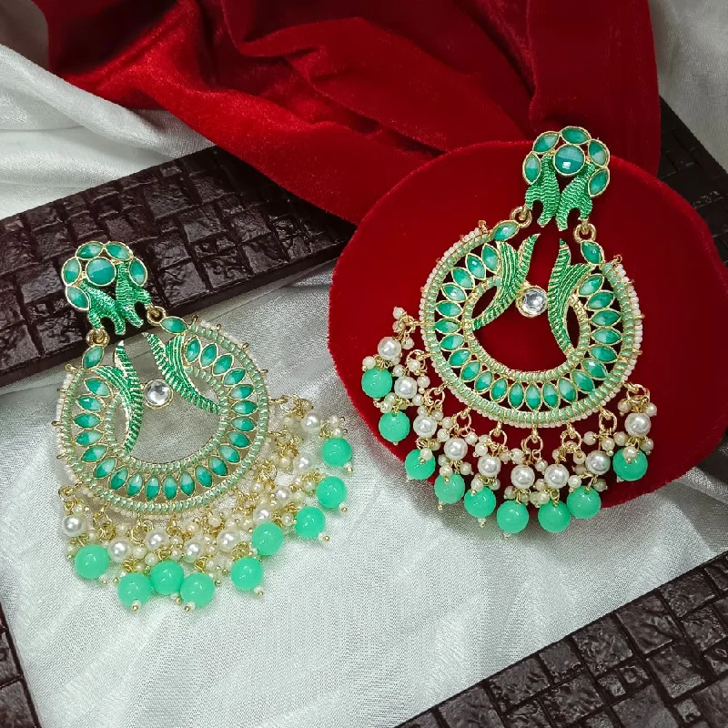 women’s luxury earrings-Darshana Jewels Meenaakri & Beads Gold Plated Dangler Earrings