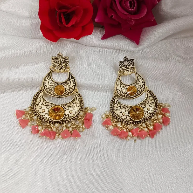 women’s chandelier gold earrings-Darshana Jewels Crystal Stone Gold Plated Dangler Earrings