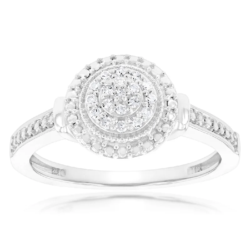 women’s white gold engagement ring-Luminesce Lab Grown Diamond Ring in Silver