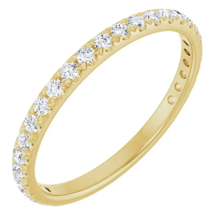 women’s chunky ring-14K Yellow 1/3 CTW Lab-Grown Diamond French-Set Anniversary Band