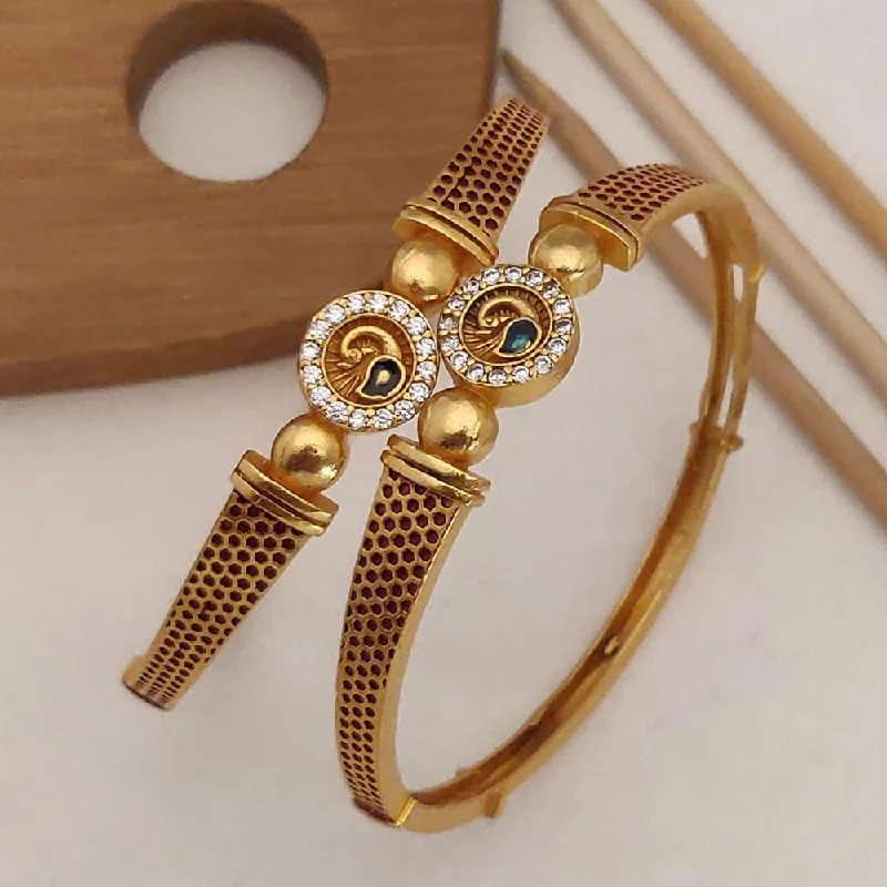 women’s charm bangle-H K Fashion Gold Plated Bangle Set