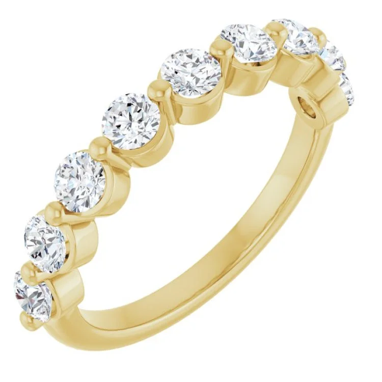 women’s silver eternity ring-14K Yellow 9/10 CTW Lab-Grown Diamond Anniversary Band