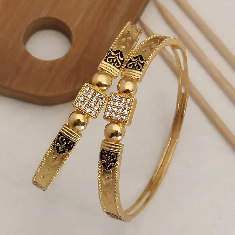 women’s simple bracelet-H K Fashion Gold Plated Bangle Set