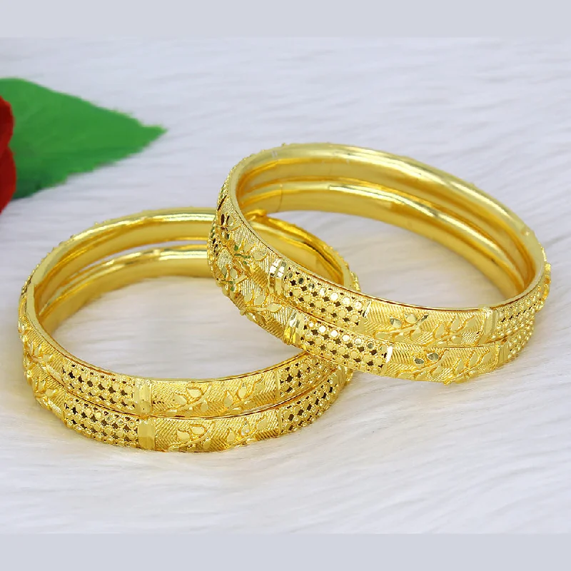 women’s luxury gold bangle-Mahavir Dye Gold Plating Bangles Set