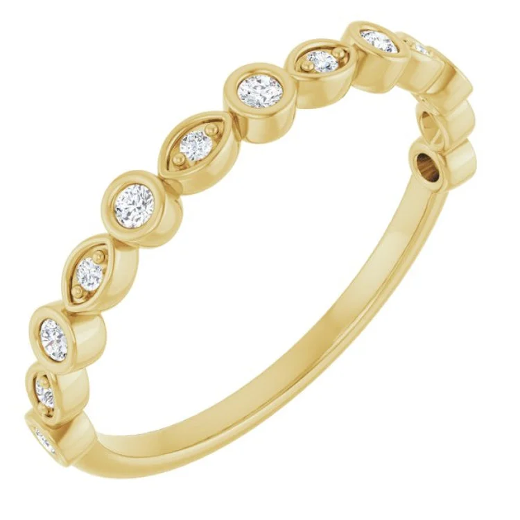 women’s vintage gold ring-14K Yellow 1/6 CTW Lab-Grown Diamond  Anniversary Band