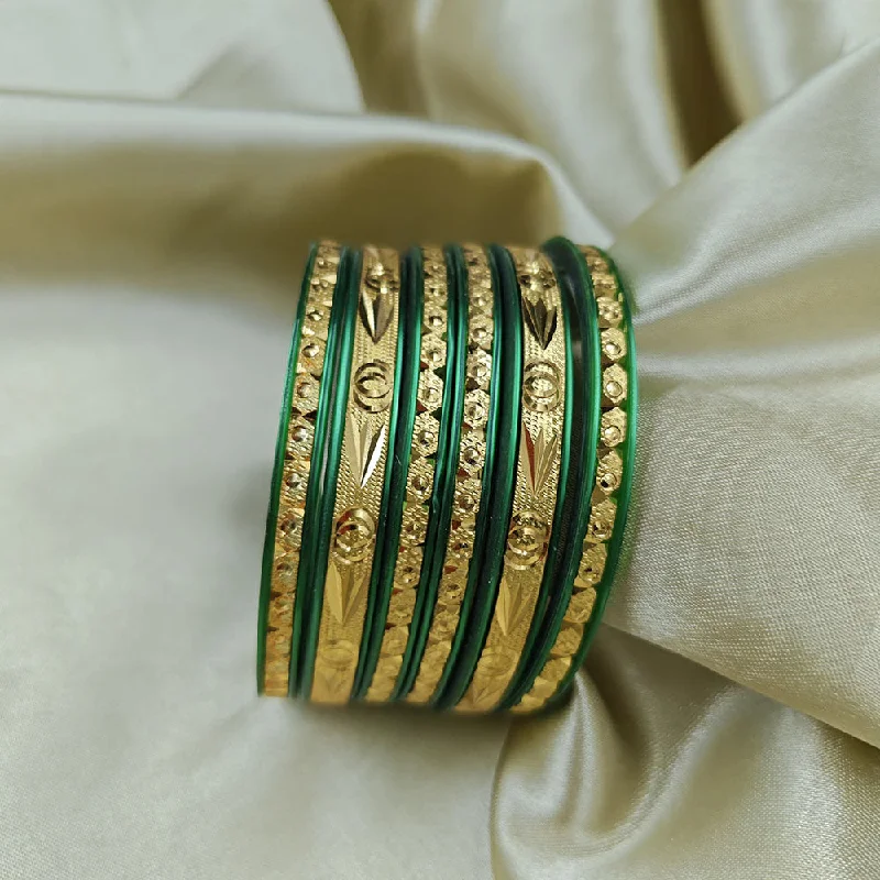 women’s bohemian bangle-Manisha Jewellery Gold Plated Acrylic Base Bangles Set