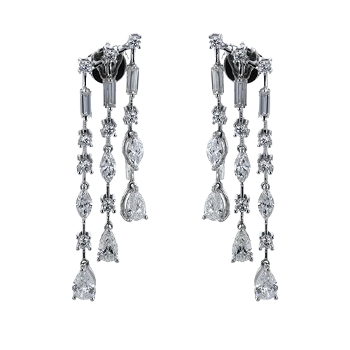 women’s chandelier gold earrings-Earrings in 18k Gold with Diamonds LE4632