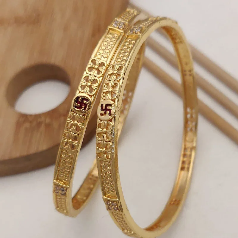 women’s casual gold bracelet-H K Fashion Gold Plated Bangle Set