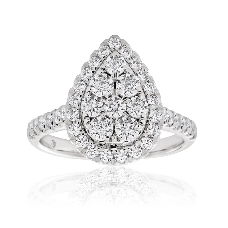 women’s statement engagement ring-Flawless 1 Carat 9ct White Gold Diamond Ring