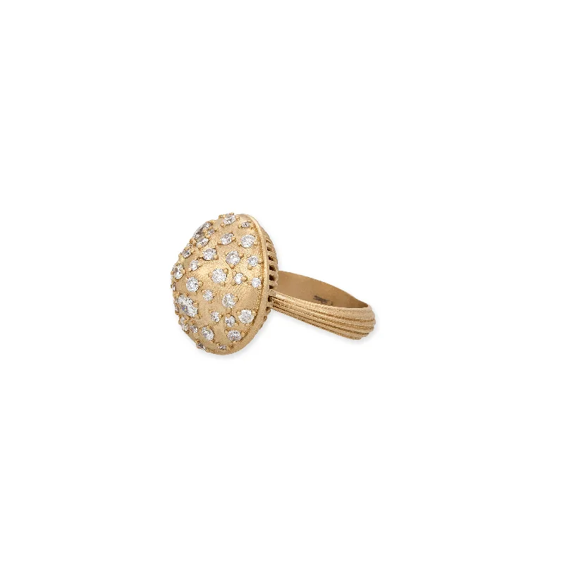 women’s vintage diamond ring-GRADUATED DIAMOND MUSHROOM CAP RING