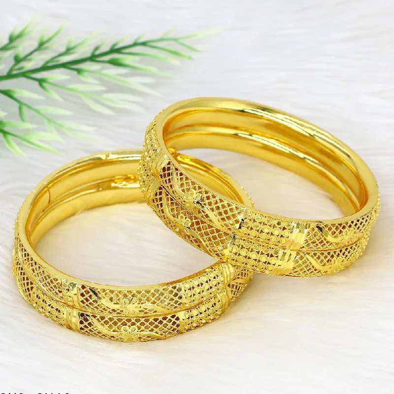 women’s elegant bracelet-Mahavir Dye Gold Plating Bangles Set