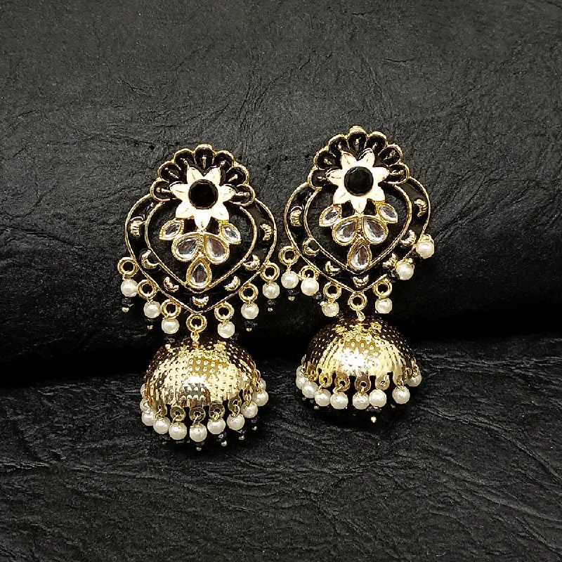 women’s chandelier earrings-Darshana Jewels Gold Plated Meenakari Jhumki Earrings