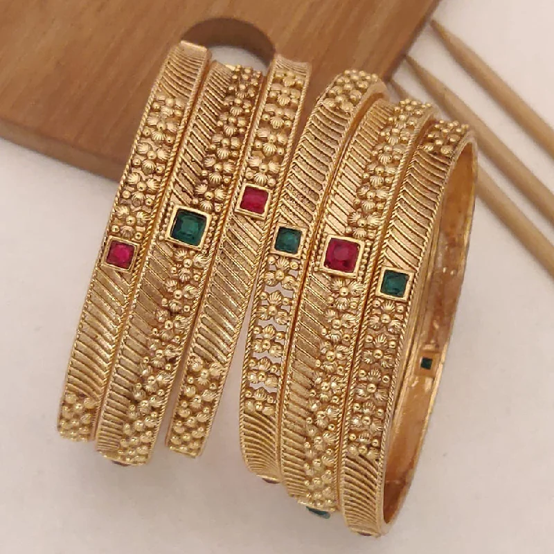 women’s silver bangle-H K Fashion Gold Plated Bangle Set