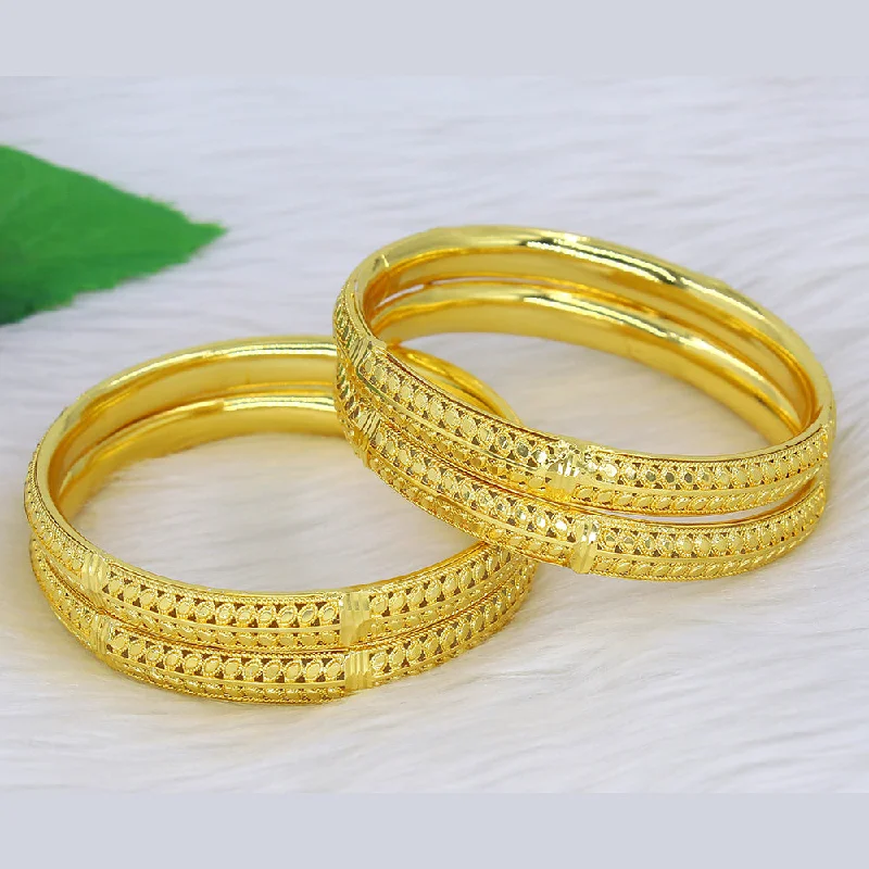 women’s ruby bracelet-Mahavir Dye Gold Plating Bangles Set