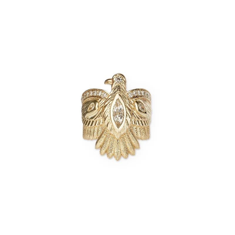 women’s fashion statement ring-DIAMOND THUNDERBIRD RING