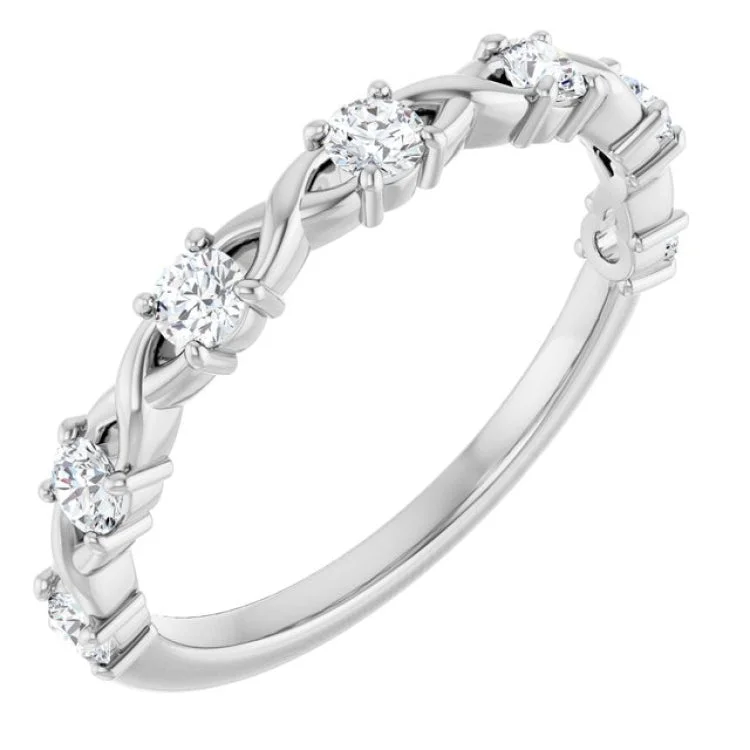 women’s thick band ring-Platinum 3/8 CTW Lab-Grown Diamond Anniversary Band