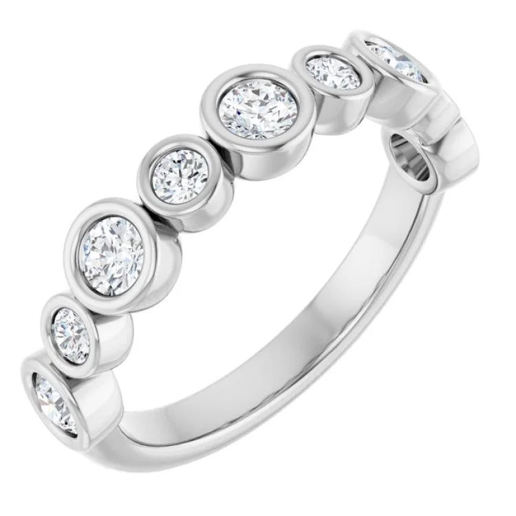 women’s vintage silver ring-Platinum 5/8 CTW Lab-Grown Diamond  Anniversary Band