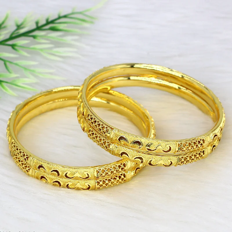 women’s slim bracelet-Mahavir Dye Gold Plating Bangles Set