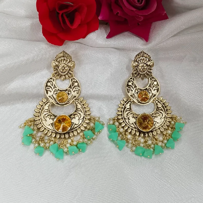 women’s wedding hoop earrings-Darshana Jewels Crystal Stone Gold Plated Dangler Earrings