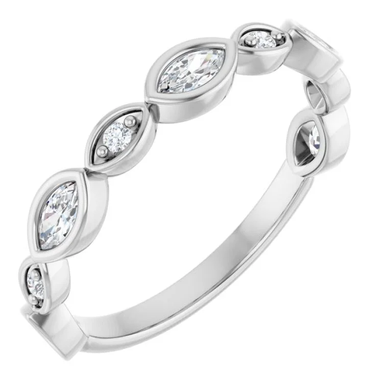 women’s wedding rings with diamonds-14K White 3/8 CTW Lab-Grown Diamond  Anniversary Band