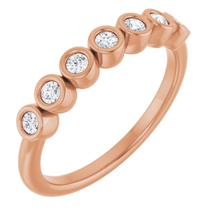 women’s oval ring-14K Rose 1/5 CTW Lab-Grown Diamond  Anniversary Band