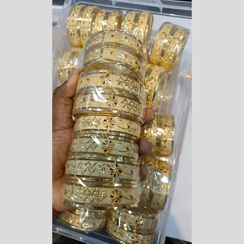 women’s large bracelet-Pari Art Jewellery Forming Gold Bangles Set