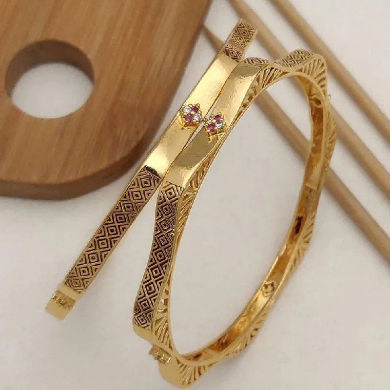 women’s chunky bracelet-H K Fashion Gold Plated Bangle Set